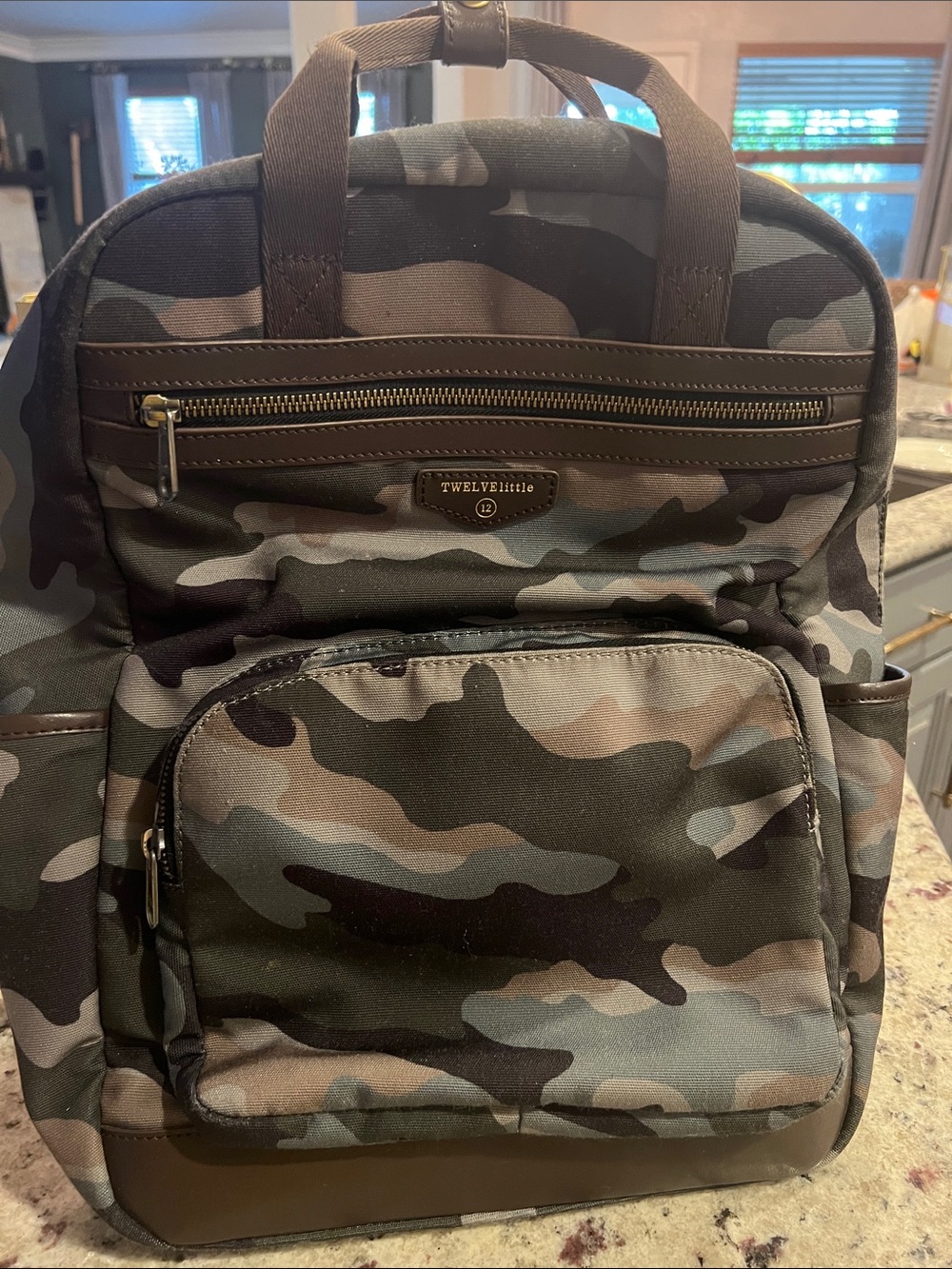 Twelve Little Camo Baby Bag Backpack in Green
